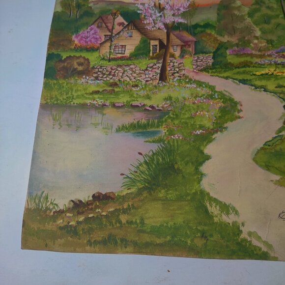Watercolor Spring Landscape, bright pastels. Signed by Artist Esther "49 - Picture 4 of 11